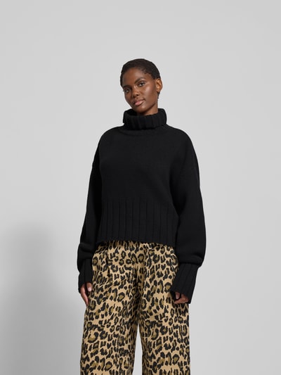 black palms Oversized Pullover mit Rollkragen Black 4