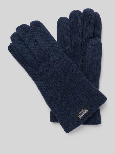EEM Rękawiczki z detalem z logo Ciemnoniebieski 1