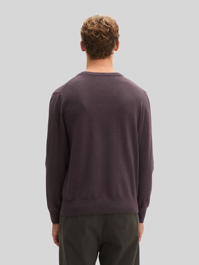 Marc O'Polo Regular Fit Pullover aus Baumwoll-Mix mir Schurwoll-Anteil Bordeaux 5