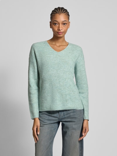 Only Regular Fit Strickpullover mit V-Ausschnitt Modell 'CAMILLA' Schilf 4