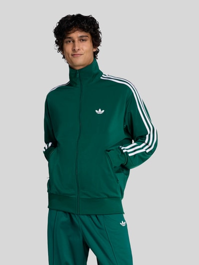 adidas Originals Relaxed Fit Sweatjacke mit Logo-Stitching Modell 'FIREBIRD' Dunkelgruen 3