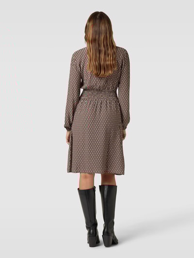 Zero Knielange jurk met all-over motief Zwart - 5