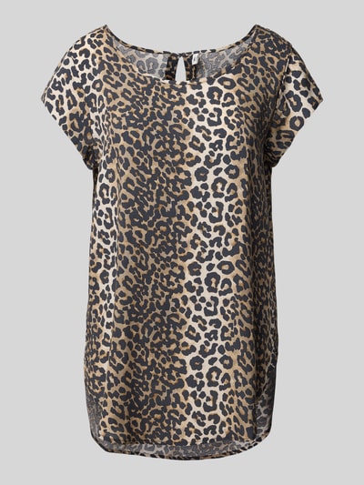 Only Regular fit T-shirt met druppelvormige hals, model 'NOVA' Zand - 2