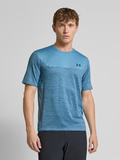 Under Armour Regular fit T-shirt met logoprint, model 'Tech' Donkerblauw - 4