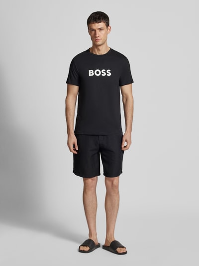 BOSS T-shirt z nadrukiem z logo Czarny 1