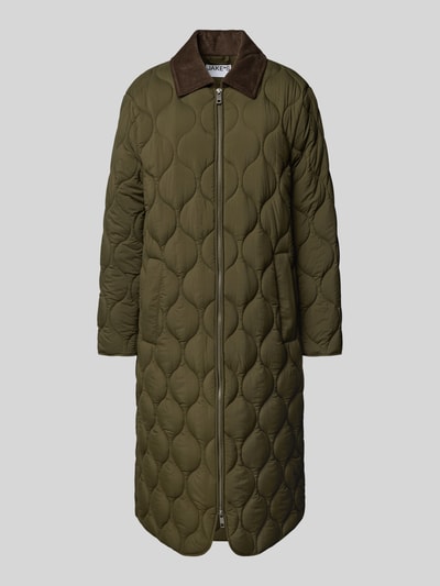 Jake*s Casual Gewatteerde lange jas met tweewegsritssluiting en steekzakken Olijfgroen - 2