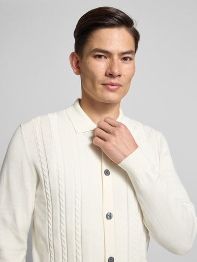 Christian Berg Men Vest met knoopsluiting Offwhite - 3