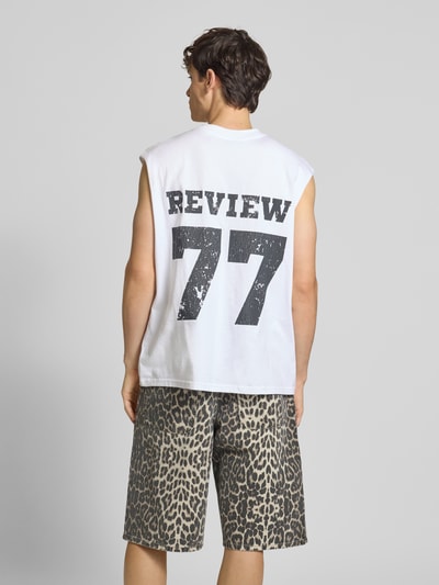 REVIEW Tanktop mit Label-Print Weiss 5