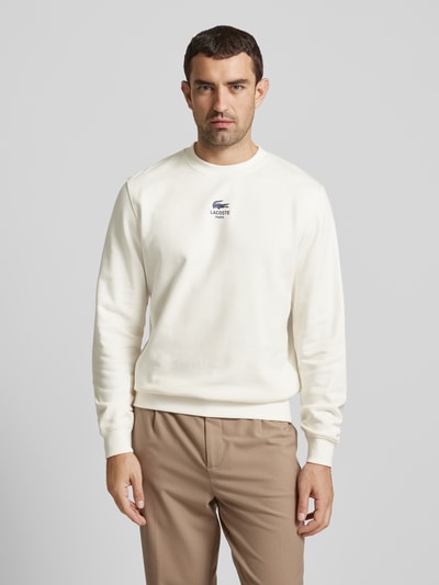 Lacoste Classic fit sweatshirt met logoprint, model 'HERITAGE' Offwhite - 4