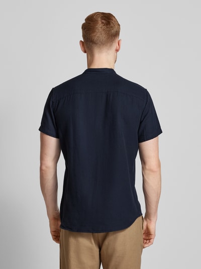 Jack & Jones Premium Vrijetijdsoverhemd met opstaande kraag, model 'MAZE' Marineblauw - 5