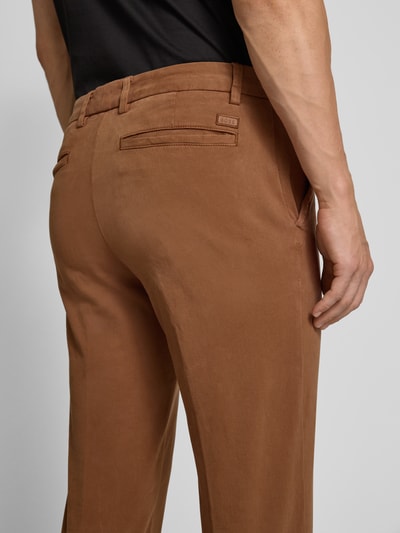 BOSS Slim Fit Hose aus elastischem Baumwoll-Mix Modell 'KAITON1' Cognac 3