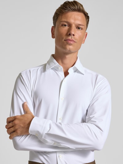 BOSS Slim Fit Businesshemd aus Performance Stretch Modell 'HANK' Weiss 3