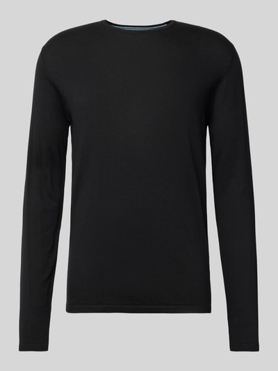 Christian Berg Men Regular Fit Strickpullover aus reiner Baumwolle mit Rundhalsausschnitt Black 2