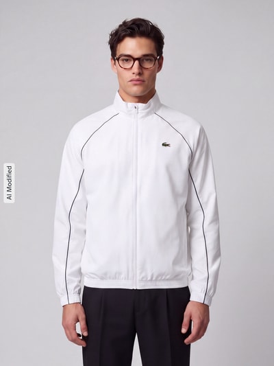 Lacoste Sport Regular Fit Trainingsjacke mit Logo-Patch Weiss 4