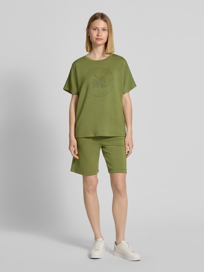 Soyaconcept Sweatshirt met labelprint, model 'BANU' Groen - 1