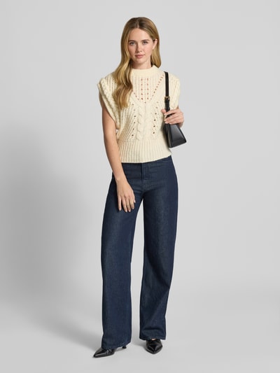 BOSS Orange Regular Fit Pullunder aus Woll-Mix Modell 'FASTINA' Offwhite 1