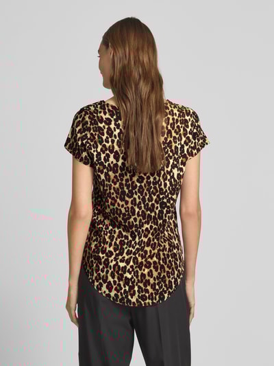 Vero Moda Regular fit blousetop met ronde hals, model 'BELLA' Chocoladebruin - 5