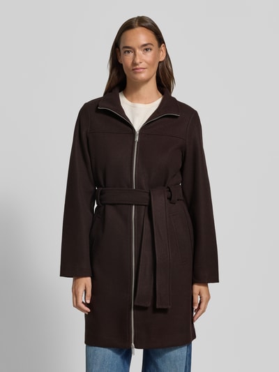 VERO MODA Regular Fit Mantel mit Taillengürtel Schoko 4