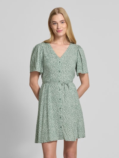 Vero Moda Sukienka mini taliowana z czystej wiskozy model ‘ALBA’ Miętowy 4