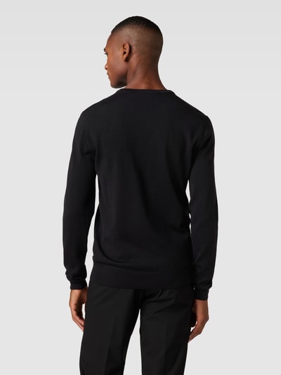 HUGO Pullover aus Schurwolle mit Rundhalsausschnitt Black 5