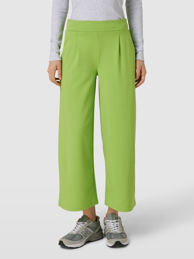 ICHI Flared cut stoffen broek met bandplooien, model 'Kate' Neon groen - 4