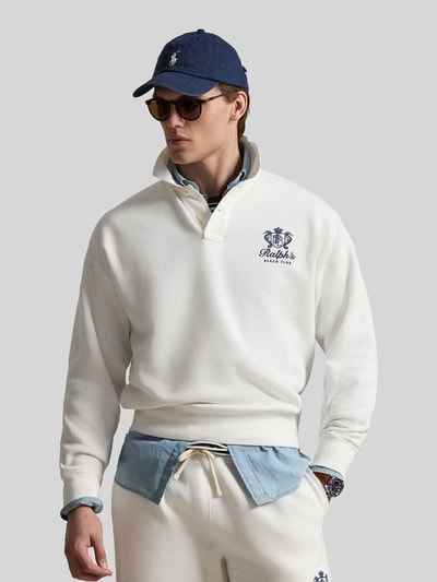 Polo Ralph Lauren Regular Fit Sweatshirt mit Polokragen Weiss 4