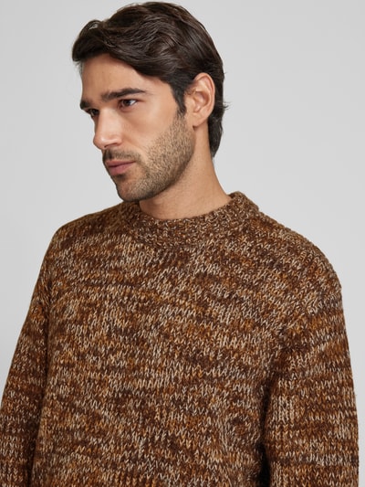 SELECTED HOMME Gebreide pullover met ronde hals, model 'PEPPER' Lichtbruin - 3