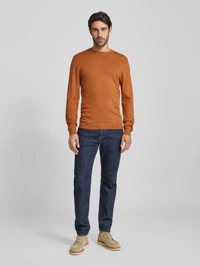 MCNEAL Gebreide pullover met ronde hals Cognac gemêleerd - 1