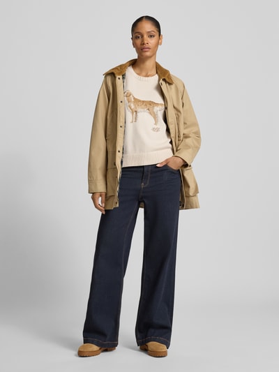 Lauren Ralph Lauren Sweter z dzianiny z detalem z logo model ‘RIEDNEE’ Écru 1