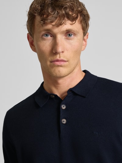 Fynch-Hatton Regular Fit Poloshirt in Strick-Optik Marine 3