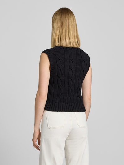 Polo Ralph Lauren Spencer met kabelpatroon en logostitching Zwart - 5