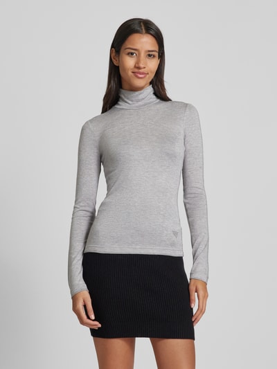 Guess Shirt met lange mouwen en turtleneck, model 'ANITA' Lichtgrijs gemêleerd - 4