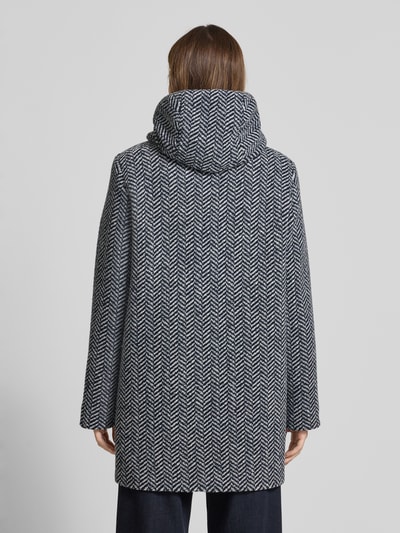 Fuchs Schmitt Lange jas met wol en capuchon Marineblauw - 5