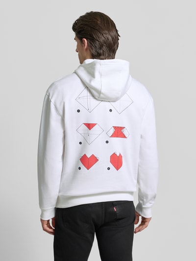 HUGO Regular Fit Hoodie aus reiner Baumwolle Modell 'DALENTINOS' Weiss 5