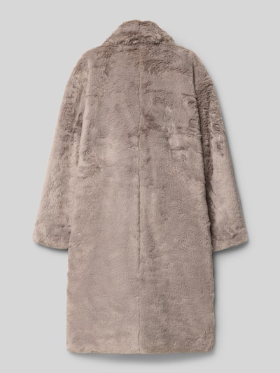 s.Oliver RED LABEL Regular fit lange jas van imitatiebont met platte kraag Middengrijs - 3