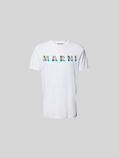 Marni T-Shirt mit Label-Print Weiss 1