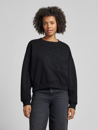 Guess Sweatshirt met logostitching Zwart - 4