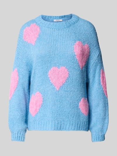 ZABAIONE Gebreide pullover met ronde hals, model 'Bo44nita' Bleu - 2