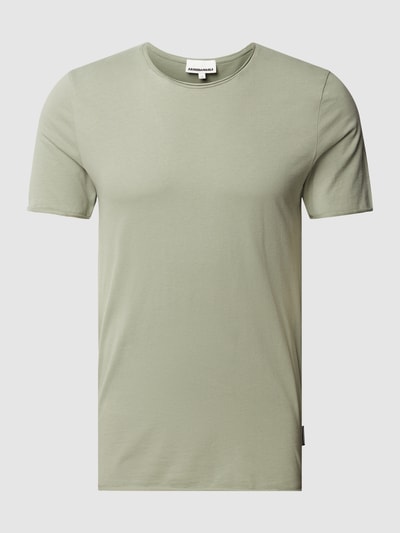 Armedangels T-Shirt in unifarbenem Design Modell 'AAMON BRUSHED' Oliv 2