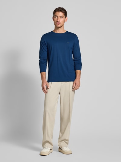 Fynch-Hatton Shirt met lange mouwen en logodetail Donkerblauw - 1