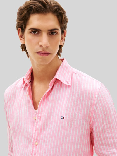 Tommy Hilfiger Regular Fit Freizeithemd aus reinem Leinen Rosa 3