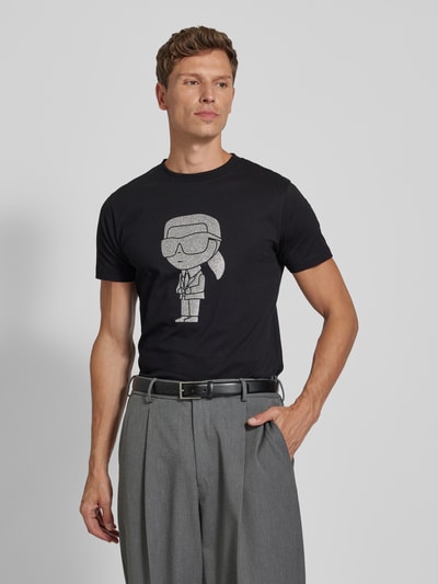 Karl Lagerfeld T-Shirt mit Label-Print Silber 4