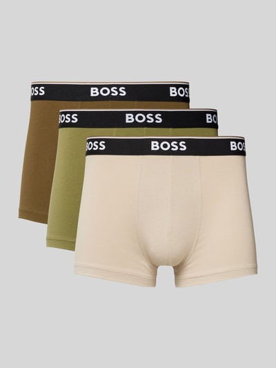 BOSS Trunks mit elastischem Label-Bund Modell 'Power' im 3er-Pack Oliv 1