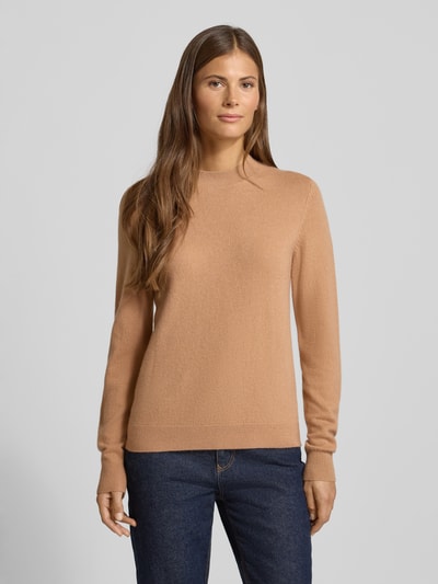 comma Strickpullover aus Wolle-Kaschmir-Mix mit Rundhalsausschnitt Camel 4