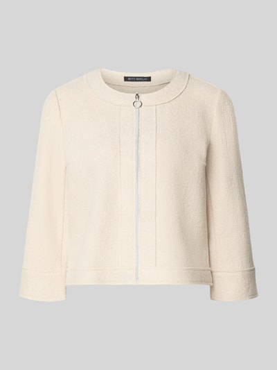 Betty Barclay Regular fit cropped blazer van mix van viscose en wol Zand - 1