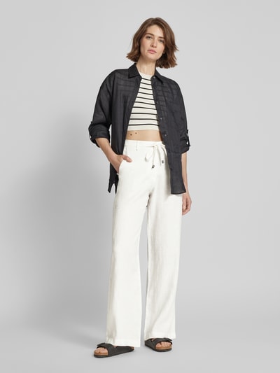 Esprit Regular Fit Leinenhose mit Bindegürtel Offwhite 1