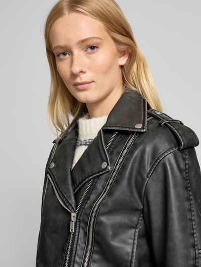 Only Cropped Jacke in Leder-Optik Modell 'CASEY' Black 3