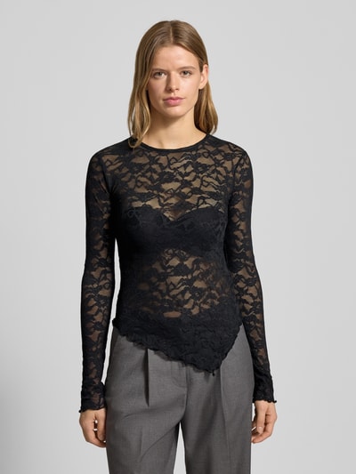 Gina Tricot Longsleeve aus Spitze Black 4