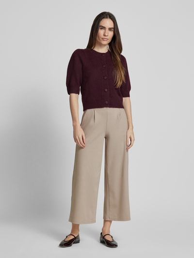 ICHI Wide leg stoffen broek met bandplooien, model 'Kate' Beige - 1