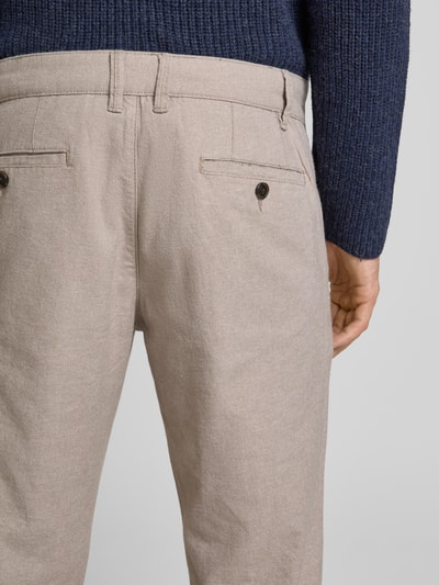 Christian Berg Men Regular fit chino met structuurmotief Lichtbruin - 3